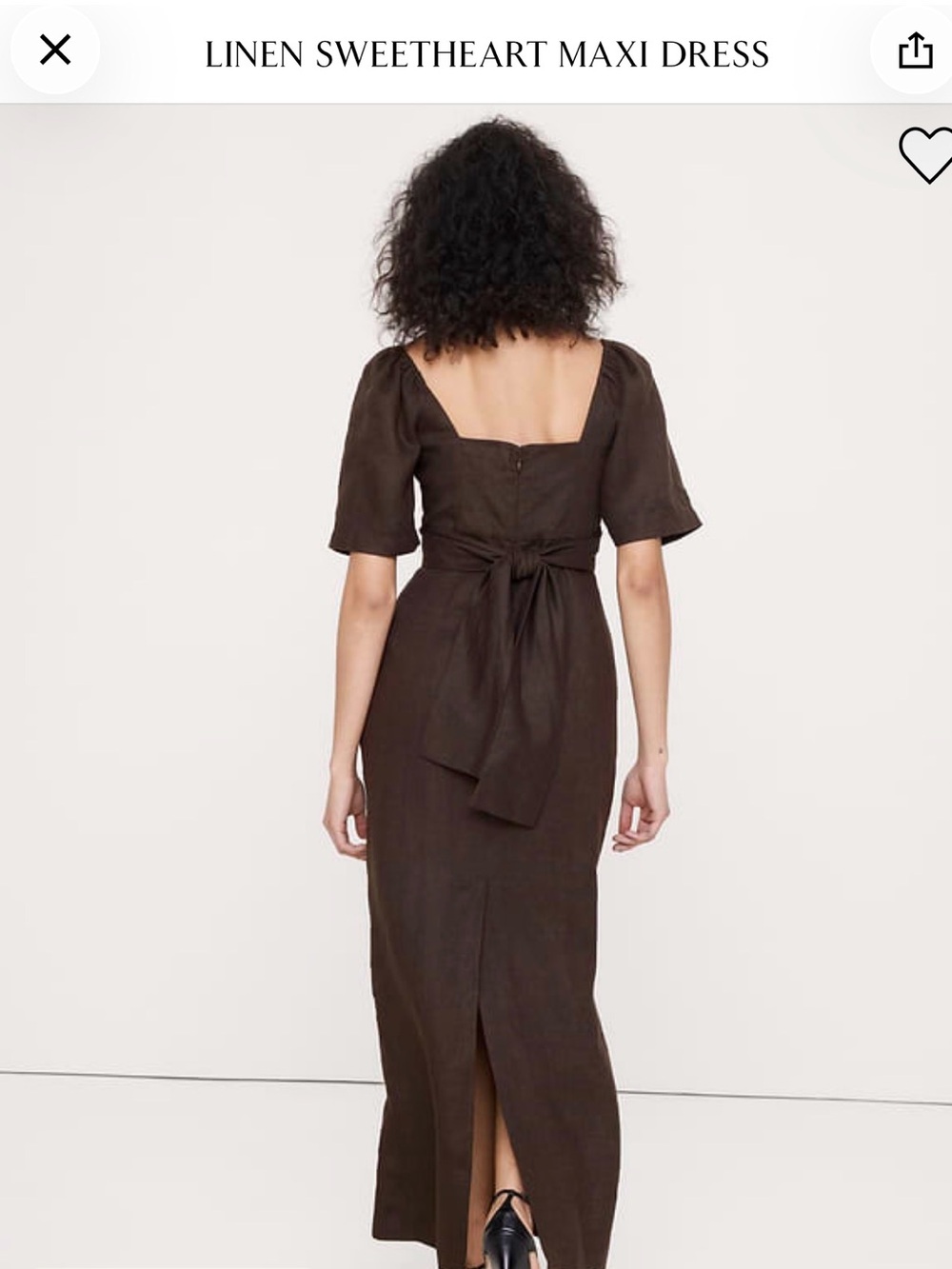 Banana Republic Brown Linen Sweetheart Maxi Dress - Picture 2 of 8